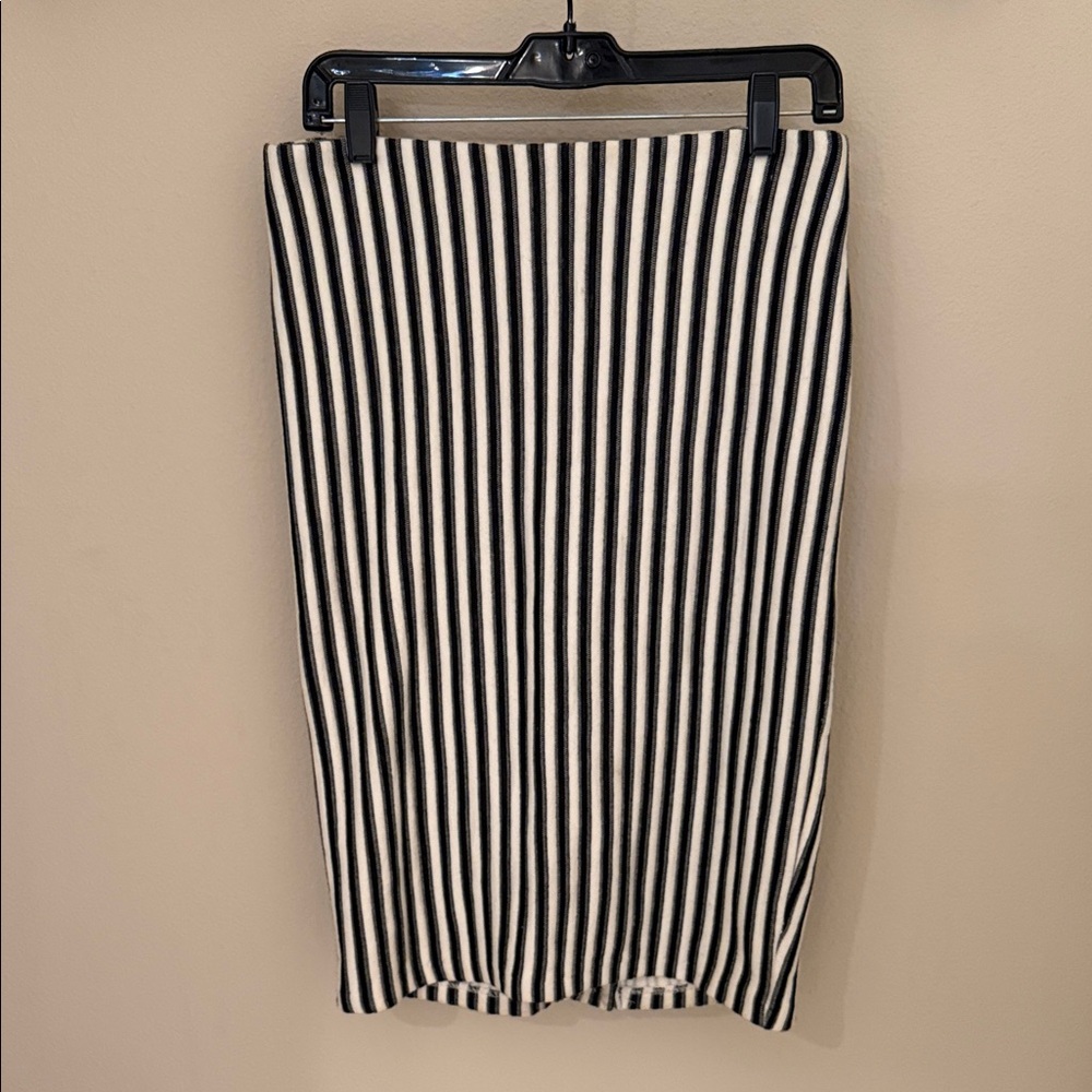 Philosophy Striped Black and White Pencil Skirt